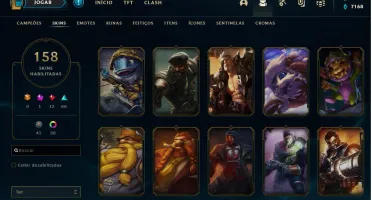Conta lol, muitas skins atualmente prata 2, mmr alto, barata