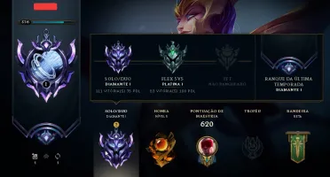 Conta Diamante 1 todos os campeões, 188 skins e ícones raros