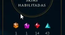 Conta Diamante 1 todos os campeões, 188 skins e ícones raros