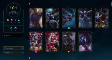 Conta League of Legends 127 campeões, 101 Skins