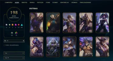Ouro 4 com TODOS os Champs e 198 Skins ( SUP / ADC )