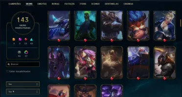Conta DIAMANTE 4 da season 2 com TODOS os champs e 143 skins