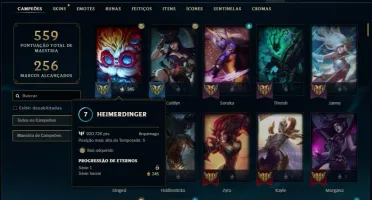 Conta DIAMANTE 4 da season 2 com TODOS os champs e 143 skins