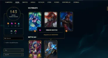 Conta DIAMANTE 4 da season 2 com TODOS os champs e 143 skins