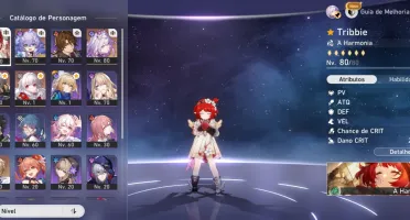 Conta honkai star rail com Castorice e Tribie