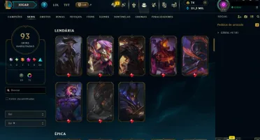 Conta Lol League Of Legends Diamante 2 Ex 600 Pdl Master