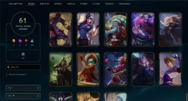 Conta Main Adc, Muita Maestria, Skins E Icones