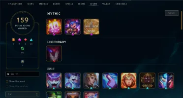 Conta Main Adc, Muita Maestria, Skins E Icones