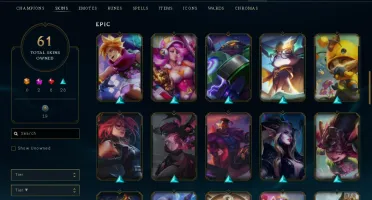 Conta Main Adc, Muita Maestria, Skins E Icones