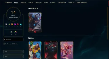 Diamante 2 com 70 Champs e 13 Skins