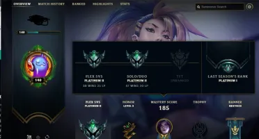 CONTA LEAGUE OF LEGENDS PLATINA