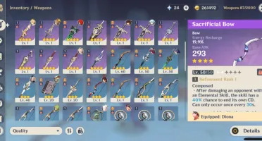 Genshin impact account, well built, AR 56, Read Description!