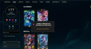 Bronze 1 com 135 Champs e 177 Skins ( ADC / SUP )