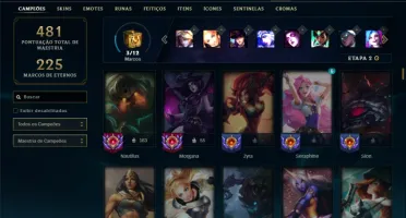Bronze 1 com 135 Champs e 177 Skins ( ADC / SUP )