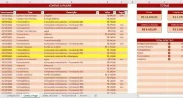 Planilha Contas A Pagar E Receber