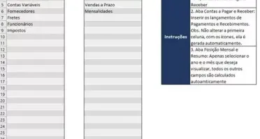 Planilha Contas A Pagar E Receber