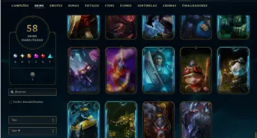 Unranked com 60 Champs e 58 Skins