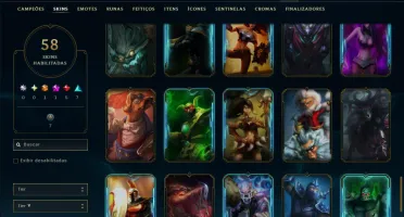 Unranked com 60 Champs e 58 Skins