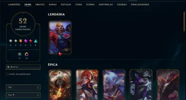 Platina 2 com 85 Champs e 52 Skins