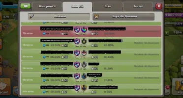 CLÃ NÍVEL 14 CLAN ÓTIMO HISTÓRICO GUERRAS COM BANNER 200v