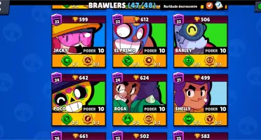 Brawl Starts (47/48) FULL ESTRELA + ACESSÓRIOS + NOME GRÁTIS