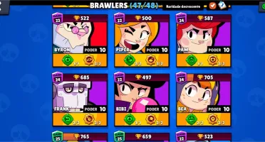 Brawl Starts (47/48) FULL ESTRELA + ACESSÓRIOS + NOME GRÁTIS