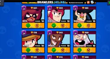 Brawl Starts (47/48) FULL ESTRELA + ACESSÓRIOS + NOME GRÁTIS
