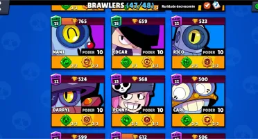 Brawl Starts (47/48) FULL ESTRELA + ACESSÓRIOS + NOME GRÁTIS
