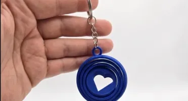 Chaveiro Coração Giratório em Impressão 3D