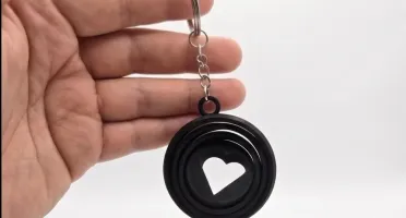 Chaveiro Coração Giratório em Impressão 3D