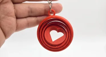 Chaveiro Coração Giratório em Impressão 3D