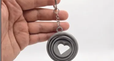 Chaveiro Coração Giratório em Impressão 3D