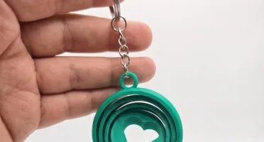 Chaveiro Coração Giratório em Impressão 3D