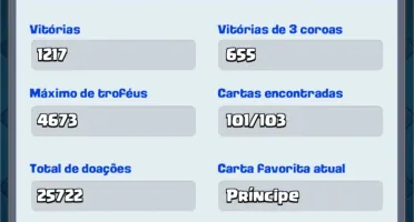 Conta lvl 10 Clash Royale faltando duas cartas