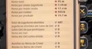 Conta 100M de fama, cursed, craft, coleta, refino