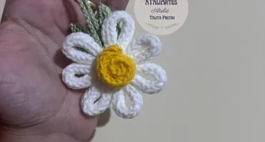 Chaveiro margaridas de Tricotin