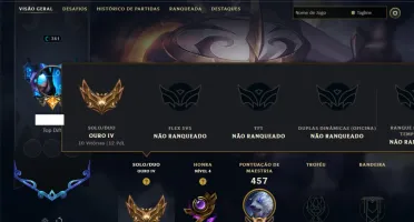 Ouro 4 com 150 Champs e 102 Skins ( TOP / MID / SUP )
