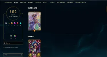 Ouro 4 com 150 Champs e 102 Skins ( TOP / MID / SUP )