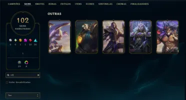 Ouro 4 com 150 Champs e 102 Skins ( TOP / MID / SUP )