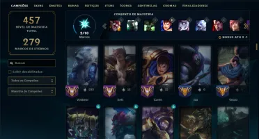 Ouro 4 com 150 Champs e 102 Skins ( TOP / MID / SUP )