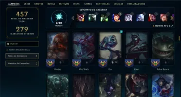 Ouro 4 com 150 Champs e 102 Skins ( TOP / MID / SUP )