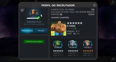 Vendo conta Marvel Torneio de Campeoes