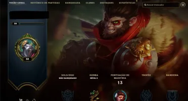 conta lol level 30 unranked