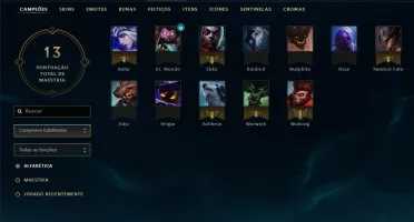 conta lol level 30 unranked