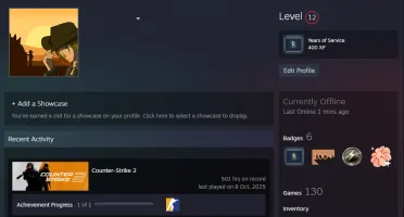 Conta Steam Lvl 12 C/ Diversos Jogos + Medalha de 5 anos