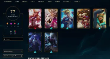 Conta de lol nivel 312, 77 skins barata