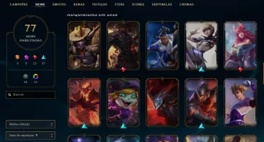 Conta de lol nivel 312, 77 skins barata