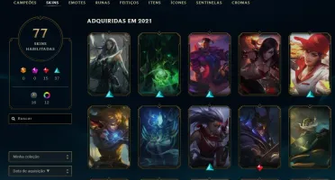 Conta de lol nivel 312, 77 skins barata