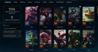 Conta ouro 2 com Yasuo edição prestigio, 55 skins, 75 champs