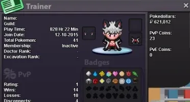 Conta - Pokemon Revolution Online